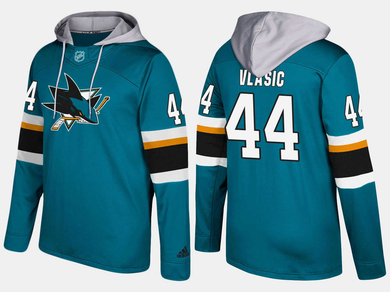 NHL Men San Jose sharks 44 marc edouard vlasic blue hoodie